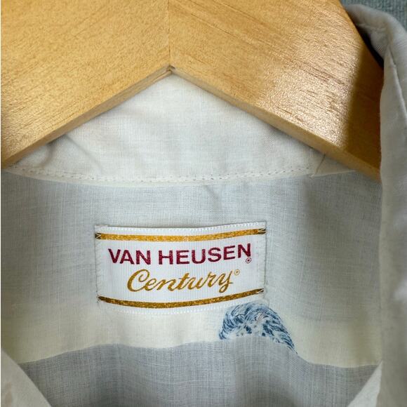 VTG 70s True Vintage Van Heusen Button Up Shirt Sz M Retro Lion Print - Picture 3 of 7